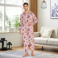 thumbnail image 6 of FORMRS Onesies Pajama for Adults Unisex Hoodie Winter Jumpsuit One Piece Sleepwear, Sizes S-2XL, Light Pink Doughnuts, 6 of 7