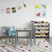 Humble Crew Kids Toy Storage Organizer with 12 Plastic Storage Bins, Grey/White