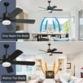 thumbnail image 2 of SKEVEN 52'' Ceiling Fan with Light and Remote Control, 6-Speed Reversible DC Motor, 5 Wood Fan Blades,Black, 2 of 7