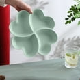 thumbnail image 6 of Divided Serving Tray, Appetizer Sectioned Platter, Dessert Serving Dish, Reusable Plastic Snack Plates, Heart Shaped Relish Tray, 4 Compartment(Green), 6 of 6