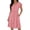 s32-hot pink dresses for women, variant on Womens V Neck Midi Dress Button Down Short Sleeve Knee Length Dress Elastic Waist Swing Dresses Casual A Line Dresses with Pockets Hot Pink,M