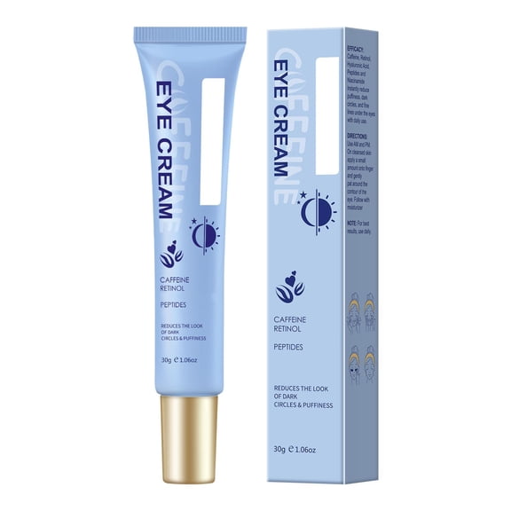 Caffeine Eye Cream ,Eye Cream for Puffiness and Bags Under Eyes,Eye Balm Cream - Reduces Eye Bags, Fine Lines Tightening(Multicolorwhite)