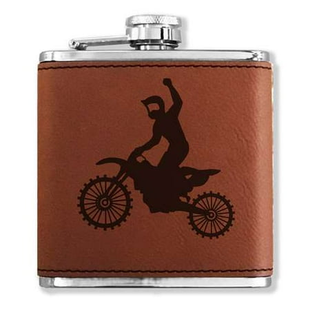 Motocross Leather - Faux Leather Flask - Motocross - Dark Brown