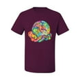 thumbnail image 2 of Wild Bobby Rainbow Painted I've Got The Whole World Dean Russo Design Inspirational/Christian Men Tee, Maroon, Large, 2 of 6