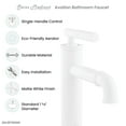 thumbnail image 6 of Avallon Single Hole, Single-Handle Sleek, Bathroom Faucet in Matte White, 6 of 11