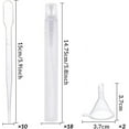 thumbnail image 2 of Juego de 18 minibotellas de 15 ml con pulverizador para perfume, de viaje, con 2 embudos y 10 goteros para perfumes líquidos y aceites esenciales (blanco)., 2 of 7