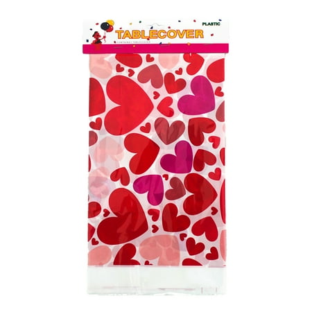 

ABIDE Heart Pattern Tablecloth Baby Wedding Party Decorations Set Rectangular Single Use Desk Protector Table Cover Home Room