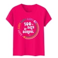 thumbnail image 4 of Delayuji 100 Days of School Shirt Women Teacher Tshirts Happy 100Th Days Shirt Celebration Appreciation Pink Xxxl Polyester,Spandex Short Sleeve Shirts for Women, 4 of 5