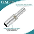 thumbnail image 3 of Uxcell 2 Pcs 5/8" a 3/8" Adaptador de manguera de acero inoxidable 304 Plata, 3 of 6
