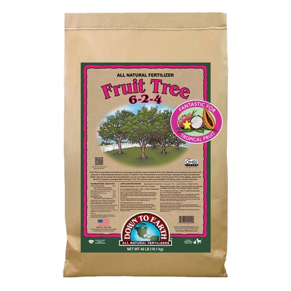 Down To Earth Fruit Tree 6-2-4 Organic Plant Food, 40 lb Bag