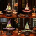 thumbnail image 2 of Halloween Witch Hat LED Night Light, Witchy Tabletop Decor Lamp, Indoor Halloween Decorations for Shelf, Mantel & Side Table, Vintage Gothic Home Ornament, Yellow, 2 of 8