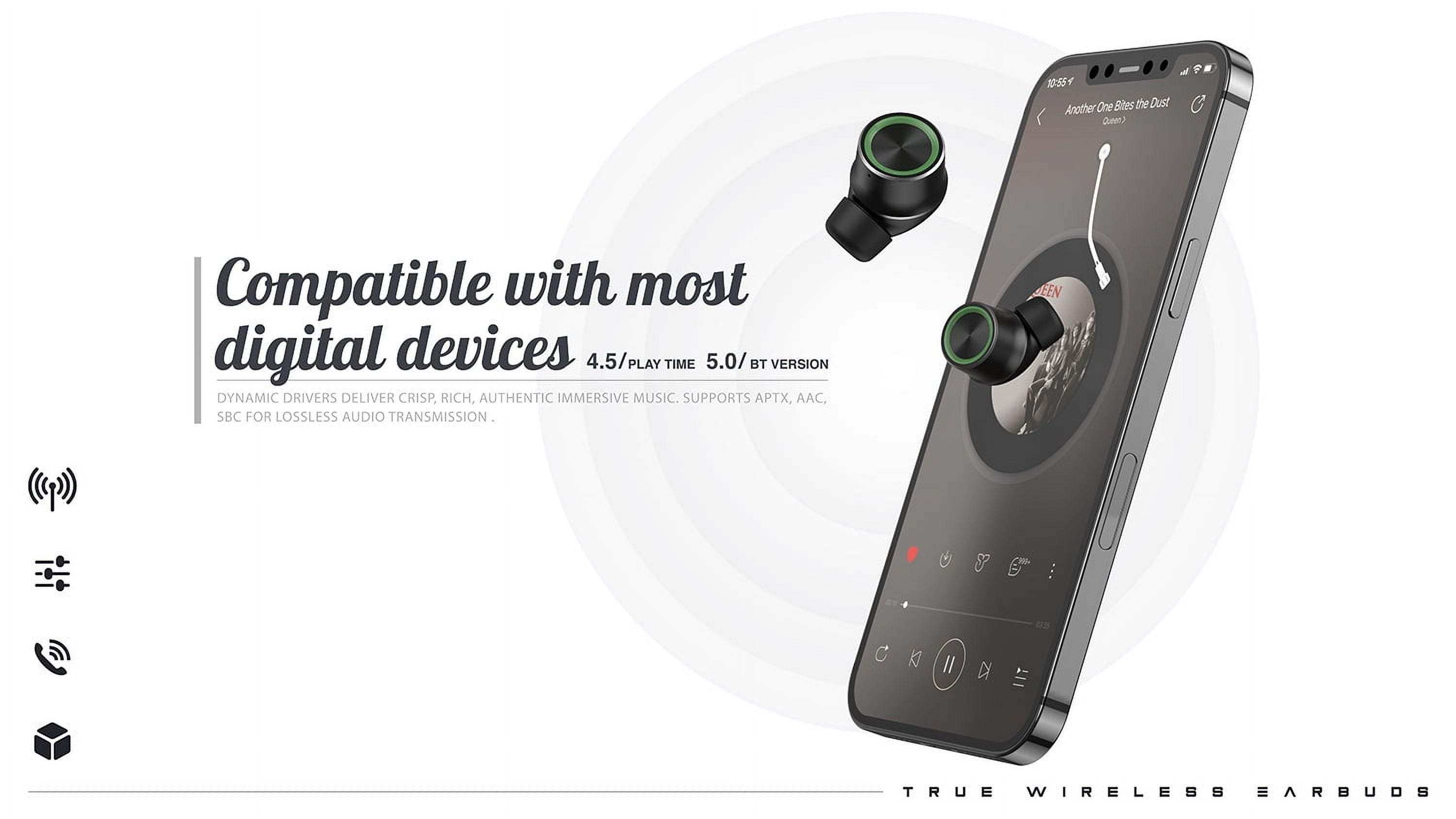 TWS Wireless Bluetooth Earphones Earbuds for Google Pixel 9/Pro/Pro XL/9a Phones - Headphones True Wireless Bluetooth Stereo Hands-free Mic Hi-Fi Sound Headset Charging Case