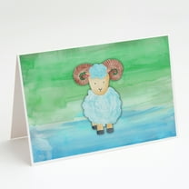 Ram Sheep Watercolor Greeting Cards and Envelopes Pack of 8
