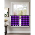 thumbnail image 2 of Sheer Curtains 54 inches Long, Black Purple Retro Plaid Pastoral Plaid Vintage Style Light Filtering Sheer Window Curtains Rod Pocket Voile Drapes for Bedroom Living Room, 52"W x 54"L 2 Panels, 2 of 7