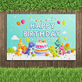 thumbnail image 6 of Colorful Dinosaur Themed Happy Birthday Banner Background Party Decors for Birthday Parties Photography Props Backdrop Decorations, 6 of 7