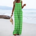 thumbnail image 2 of Fashion Plus Size Jumpsuits for Women with Sleeves Summer Printed Jumpsuit Casual Button Pocket Sleeveless Wide Leg Trousers, 2 of 8