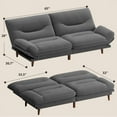 thumbnail image 7 of Furmax Futon with Five Angles Adjustable Armrests and Adjustable Backrest Futon Sofa Couch for Small Spaces Living Room Office,Gray, 7 of 7