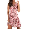thumbnail image 1 of Ketyyh-chn99 Robes d'Été pour Femmes Robe Décontractée T-shirt Manches Longues Boho Plage Rouge,m, 1 of 5