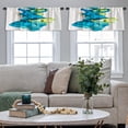 thumbnail image 4 of LALILO Kitchen Curtain Valance Ink Water Splash Green And Rod Pocket Window Curtain 52"x 18" Set of 2, 4 of 5