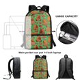 thumbnail image 6 of Uourmeti Lightweight 17 Inchs Backpack Travel Bag for School Work, Smooth Zipper Durable Smooth Zipper Adjustable Padded Straps School Backpack, Capybara Apple Pattern, 6 of 6