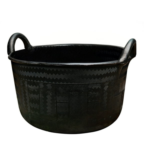 Kings County Tools Large Bucket with Handles - 30L/8-Gal Natural Rubber Bucket, Black