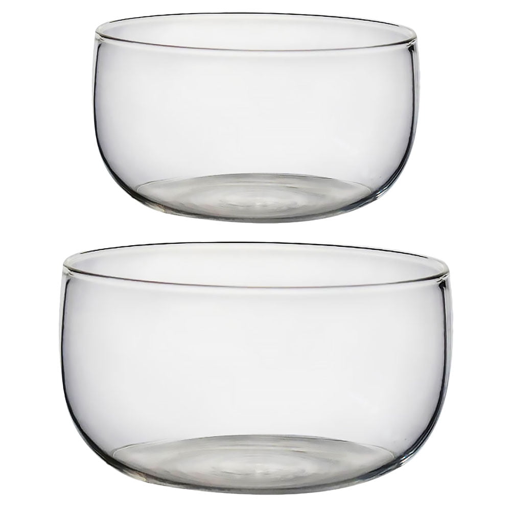 2pcs Glass Bowl Fruit Salad Bowl Dessert Container Glass Tableware