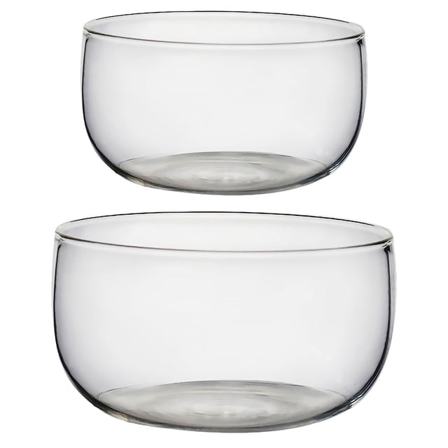 MasteelfCA 2pcs Glass Bowl Fruit Salad Bowl Dessert Container Glass Tableware Transparent