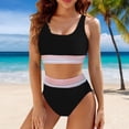 thumbnail image 1 of WILLBEST Traje de Baño con Faja conjuntos de Bikini de Cintura Alta para Mujer Trajes de Baño deportivos de Dos Piezas Trajes de Baño de Corte Alto con Bloques de Color, 1 of 4
