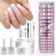 thumbnail image 1 of Press On Nails de la serie French Tip Pink de SXC Cosmetics, 1 of 9