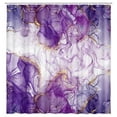 thumbnail image 3 of Purple Gold Marble Texture Shower Curtain Sets, Abstract Modern Fabric Shower Curtain for Bathroom, 3D Printing Durable Waterproof Washable Bath Curtain with Hooks, 48X70in, 3 of 6