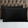 thumbnail image 1 of PiccoCasa Pillowcase Set of 2, Soft Cotton with Envelope Black Standard, 1 of 7