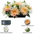 thumbnail image 4 of Memorial Artificial Flower Spray - Outdoor Grave Decor with Mixed Rose Chrysanthemum & Wildflower for Grave, Outdoor Gravesite Tribute Veterans Memorial Day Decorations, Champagne, 4 of 9