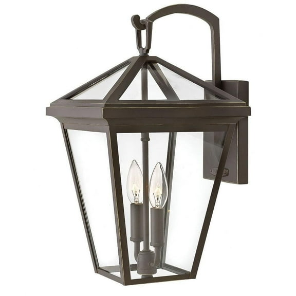 2 Light Medium Outdoor Wall Lantern in Traditional Style 10 inches Wide By 17.5 inches High-Oil Rubbed Bronze Finish-Led Lamping Type Bailey Street