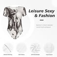 thumbnail image 4 of Bingfone Justaucorps à Col Rond pour Femmes Motif Cowboy Cheval, Manches Courtes à Boutons-Pression, Adapté pour Fête, Sports, Usage Quotidien-TTG, 4 of 7