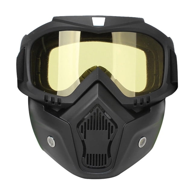 Máscara facial Mortorcycle, gafas de alta definición con filtro bucal para casco abierto, Abanopi gafas de protección