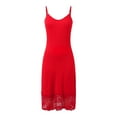thumbnail image 6 of Ujnder Women's Nightgown Sleeveless Lace Trim Dress Sleepshirt Red S, 6 of 9
