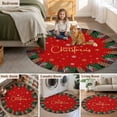 thumbnail image 5 of Round Rugs 5Ft, Merry Christmas Round Area Rug Washable Indoor Throw Carpet, Xmas Tree Winter Snowflake Red Soft Non Slip Circle Rug for Cabinet Bathroom Home Decor Aesthetic, 5 of 8