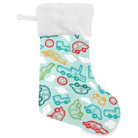 Coolnut 2 PSC Christmas Stockings Seamless Toys for Boys, 17.7" Xmas Fireplace Santa Socks Christmas Tree Hanging Stockings Decoration for Christmas Holiday Xmas Gift