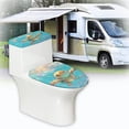 thumbnail image 6 of HELLHERO Turtle Bathroom Seat Covers with Universal Set of 2 Toilet Cover 17"x21" for Stretch, 6 of 8
