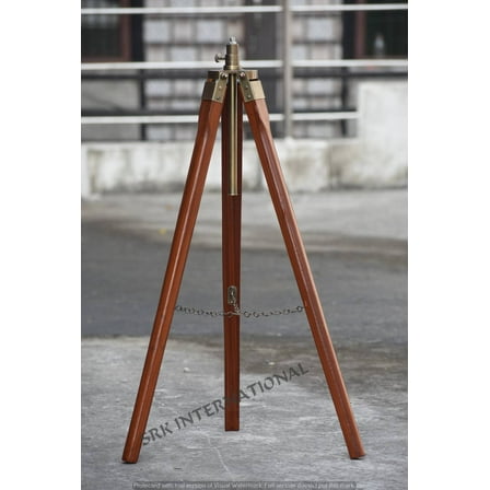 Nautical Tripod Floor Lamp Stand Wood Chrome Lamp Home And Decor Floor Lamp