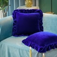 thumbnail image 6 of Glory Season Throw Pillow Cover Soft Decorative Square Cushion Case for Sofa Couch Pack of 2,18x18in,Sapphire Blue, 6 of 9