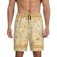 thumbnail image 2 of Daiia World Map Mens Woven Stretch Pajama Short,Short Pajama Pants-Small, 2 of 9