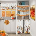 thumbnail image 2 of White Pumpkins Kitchen Curtains Autumn Leaves Window Curtains Valance and Tier Set 36 Inch, Thanksgiving Flower Rod Pocket Short Tier Curtain for Room, Watercolor Small Cafe Kitchen Decor, 2 of 6
