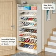 thumbnail image 5 of TribeSigns 9-Tier Shoe Cabinet, White, 93.5 lbs, 5 of 7