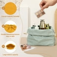 thumbnail image 3 of Uxcell 2 Pcs Bolsa de Maquillaje con Cordón, Bolsa Cosmética de Lona de 4.7" para Mujeres, Organizador de Artículos de Tocador para Viajes, Accesorios de Tocador, Naranja, 3 of 7
