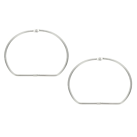 Uxcell Loose Leaf Binder Rings, 7 Inch 2 Pcs Metal Book Binding Rings D-Shaped with Nickel Plated for Index Cards, Silver