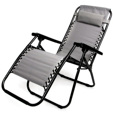 Brybelly Zero Gravity Folding Lounge Chair Gray Walmart Com