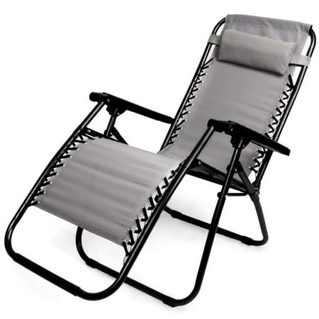 Brybelly Zero Gravity Folding Lounge Chair Gray Walmart Com