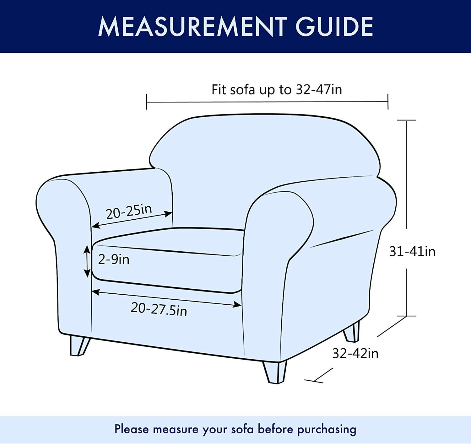 Subrtex Sofa Slipcover 2-Piece Jacquard Damask Couch Cover with Seat Cushion Stretch Furniture Protector for Armchair in Living Room for Kids, Pets (Small,Light Smoky Gray)