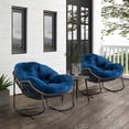 thumbnail image 2 of MOONMISS Rattan Rocking Chair, Indoor & Outdoor Comfy Rocker Chair with Thick Cushion, Modern Lounge Chair for Balcony, Porch, Garden, Backyard, Deck, Navy, 2 of 6
